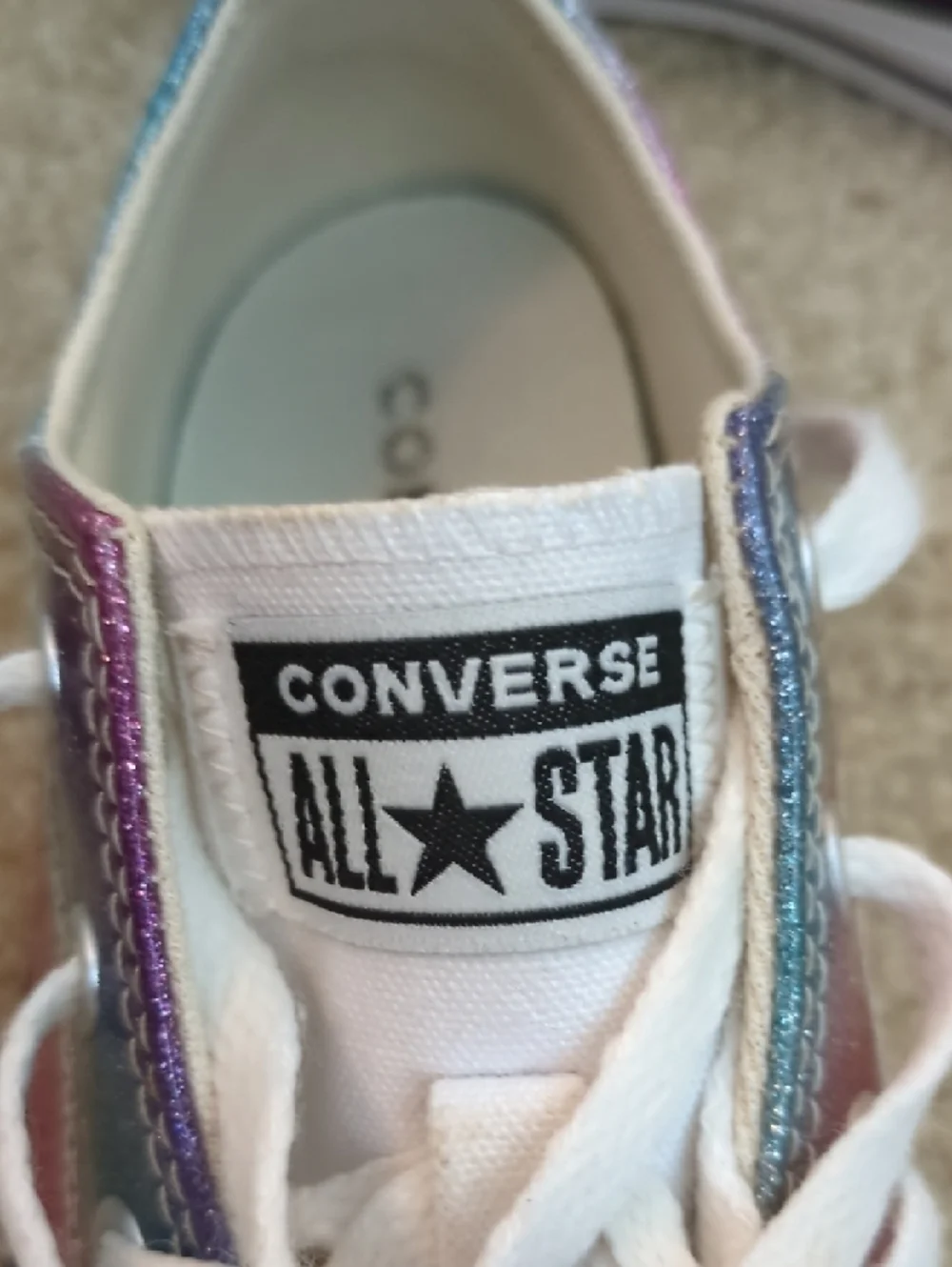 Converse Kids Glitter Ombre Low-Top Sneakers in Pink, Purple & Blue